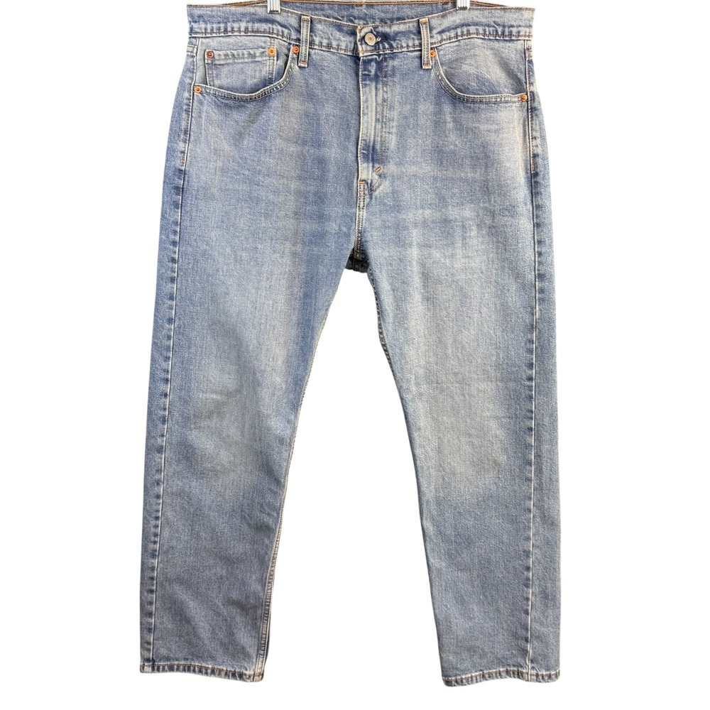 Levis 505 Regular Fit Jeans Mens 38x30 Light Wash Denim Straight Leg Blue